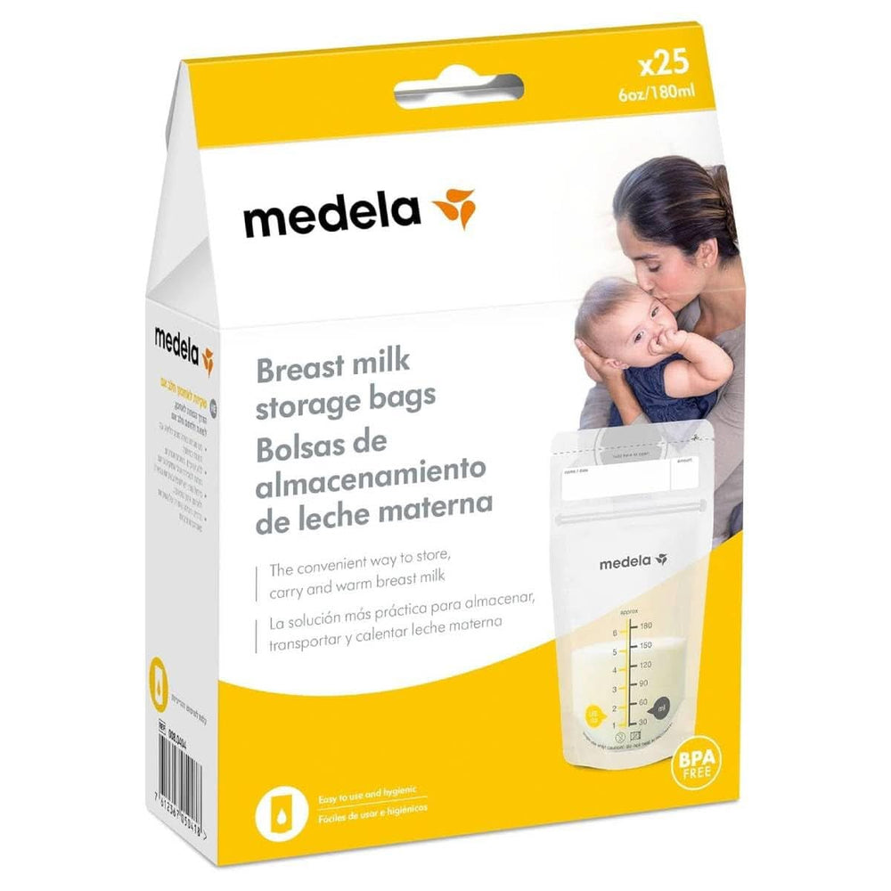 Saci de depozitare a laptelui matern Medela 25 buc, aprox. 200 ml, albe (versiunea în spaniolă) Accesorii Hrana si Alaptare Bebe Naty Shop 25 saculeti