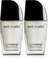 Wet n Wild, ojă Wild Shine, fără formaldehidă, toluen și ftalați, formulă de lungă durată care se usucă rapid, strat superior mat (pachet de 2)