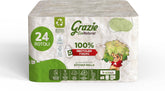 Grazie Natural, hârtie igienică Maxi Ecol FSC Paperpack, 12 role, testată dermatologic, hârtie igienică 100% reciclată, ecologică, fabricată în Italia