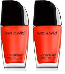 Wild Shine Nail Color, ojă fără formaldehidă, toluen și ftalați, formulă de lungă durată și cu uscare rapidă, Heatwave (pachet de 2)