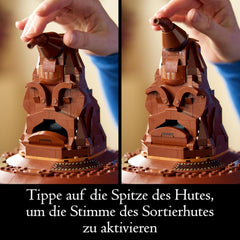 LEGO Harry Potter Pălăria vorbitoare, model Hogwarts pentru adulți, cadou de film pentru femei, bărbați, mamă și tată, cu 31 de combinații de sunete aleatorii, te sortează în casa ta Hogwarts 76429 Seturi de constructie Besuche den LEGO-Store