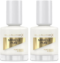 Max Factor Miracle Pure Nail Colour, nuanța 155 Coconut Milk, ojă vegană, de lungă durată, uscare rapidă, 12 ml (pachet de 2)