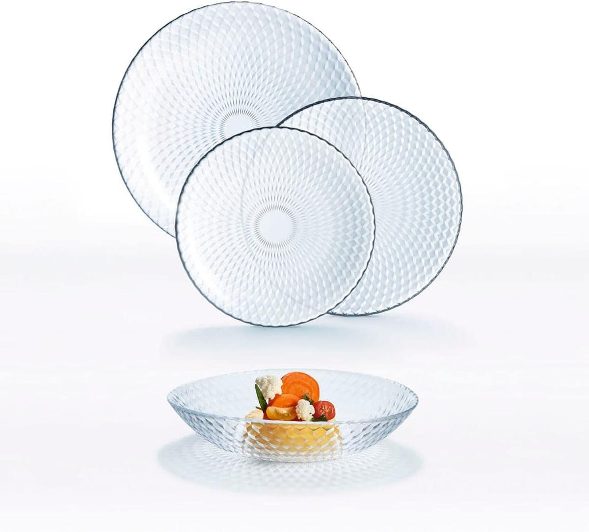 Pampille Set veselă transparentă din sticlă, 18 piese - 6 persoane, transparent Seturi vesela masa Naty Shop