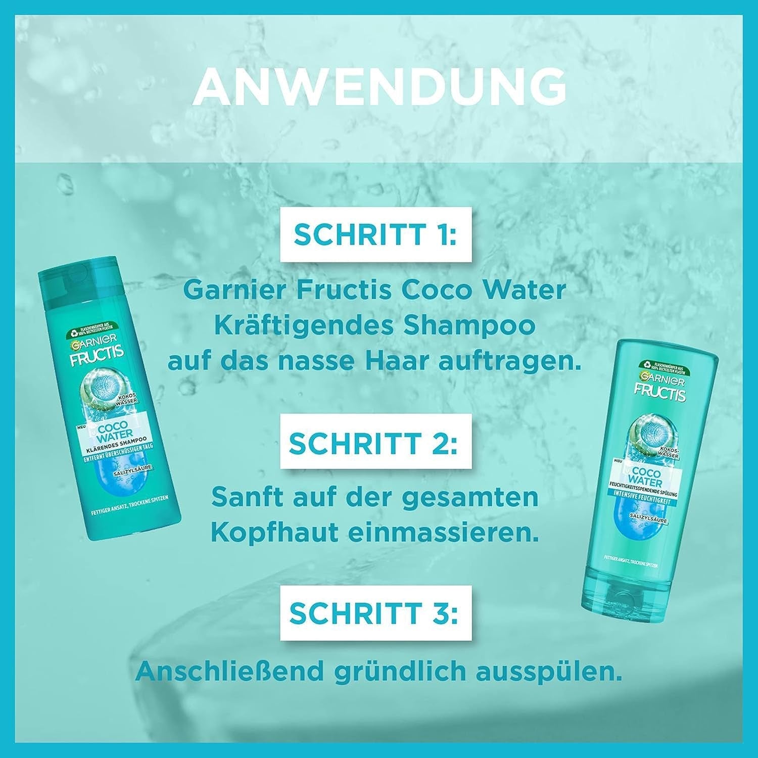 Garnier, sampon impotriva parului uleios, cu apa de cocos Duș și baie Naty Shop