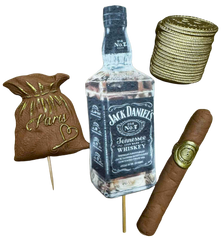 Set 4 decoratiuni comestibile, Jack Daniels Decoratiuni din Pasta de Zahar Nati Shop
