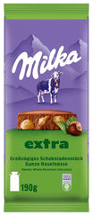 Alune întregi cu ciocolată Milka Extra – Ciocolată cu lapte alpină cu alune întregi crocante – 12 x 190g
