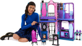 Casă de păpuși Monster High Buh-tique Hotel, set de joacă pliabil cu surprize înfricoșătoare în fiecare cameră și peste 13 piese de joacă, inclusiv mobilier și accesorii, JBF16