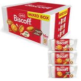 Lotus Biscoff | Pachet Variat de Biscuiți Dubli | 3 Varietăți: Cremă Biscoff, Vanilie și Aromă de Ciocolată | 5 Biscuiți Dubli per Pachet | Ingrediente de Origine Naturală | Fără Coloranți | 16 x 50g | 800g