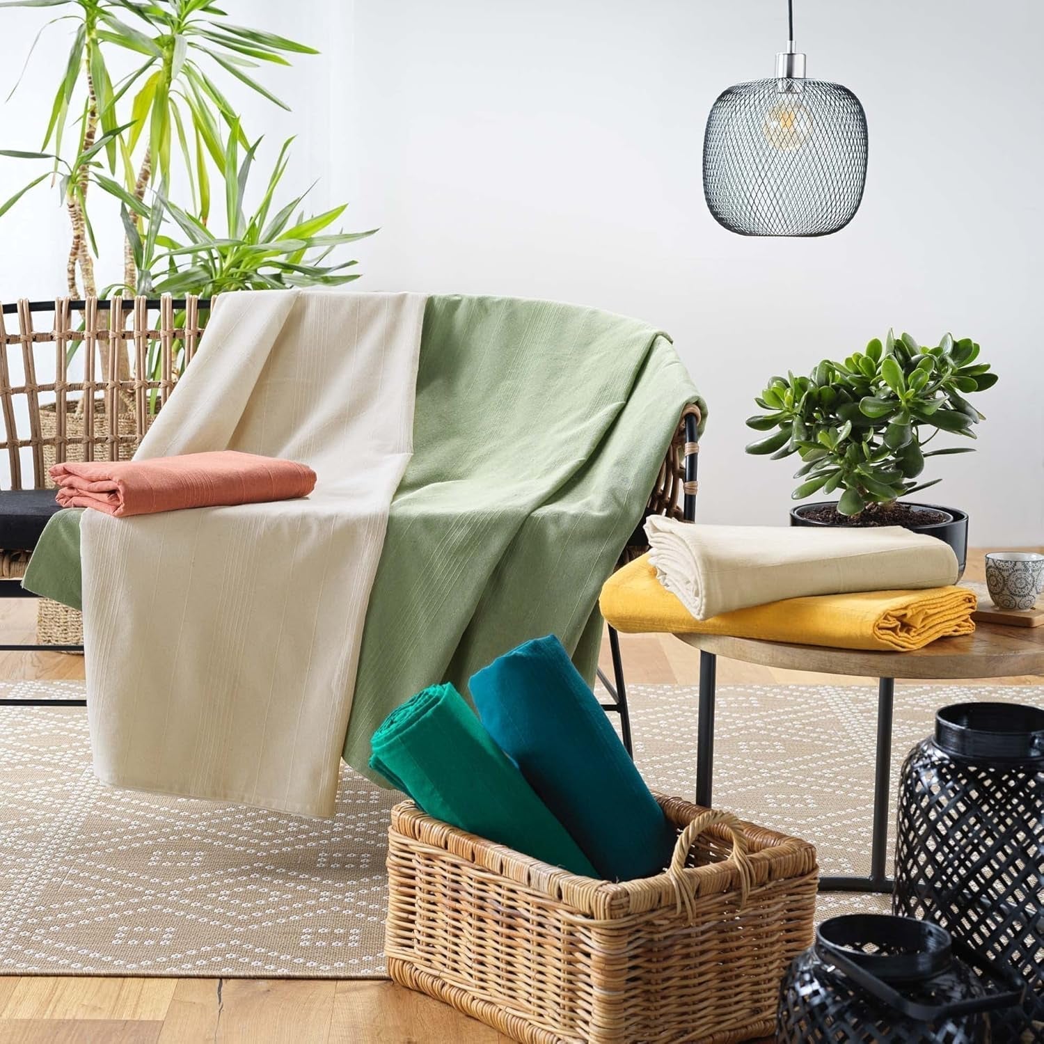 Douceur D'Intérieur, Pătură (220 X 240 Cm) Lucile Curry, Polycotton, Unicolor Paturi si Cuverturi Douceur d'Intérieur