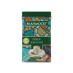 Cafea tradițională Dibek, amestec cu fistic sălbatic și roșcove, măcinată, cremoasă și aromată, cutie metalică, 400 g