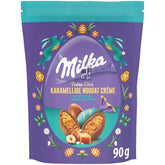 Ouă fine Milka – umplute cu cremă de caramel și nuga și bucăți de caramel sărat – 90g
