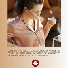 RÖSTTROMMEL BLACK LABEL - Special Blend ESPRESSO, Ganze Kaffee-Bohnen 1kg, 50% Arabica, 50% Canephora, Röstung 8.5/10, 50% Brasilien, 50% Indien, Geschmack: cremig - kräftig - zartbitter Schokolade