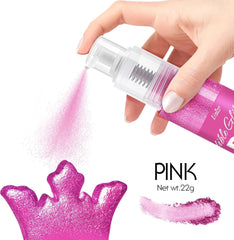 Spray cu sclipici comestibil - 22G sclipici alimentar, pudră cu sclipici comestibilă pentru băuturi, decorațiuni tort, macaroane - pudră cu sclipici colorant alimentar, sclipici comestibil pentru cocktailuri, brioșe (roz)