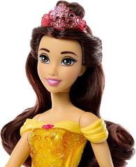 Mattel Disney Princess Toy, păpușă mobilă Belle Fashion cu haine strălucitoare și accesorii, inspirată de filmul Disney, cadou pentru copii, HLW11 Papusi Naty Shop