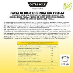 - Bio-Reis- und Quinoa-Pasta glutenfrei, Fusilli-Format - glutenfreie Pasta mit Vollkornreismehl und weißer Quinoa aus biologischem Anbau, vegan, Packung mit 3 Packungen à 350 g