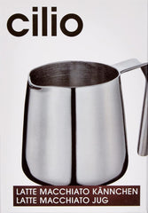 Cilio 0000201383 Carafă Latte Macchiato, Oțel inoxidabil, Argintiu, 6,4 x 7,4 x 7,6 cm