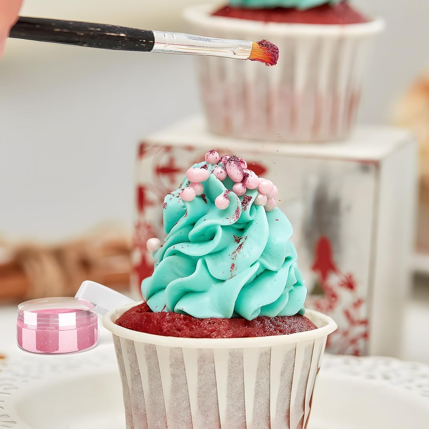 Sclipici comestibil 6 x 3g, Sclipici comestibil pentru băuturi, Sclipici alimentar, Set de 6 culori, Pudră sclipici, Sclipici pentru copt pentru ciocolată, căpșuni, prăjituri, fondant, băuturi, Inodor, Vegan