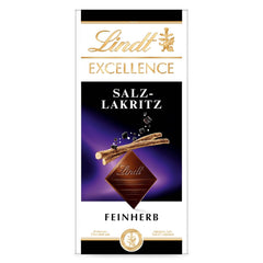 Lindt Excellence Lemn Dulce Sărat - Ciocolată Neagră Baton 100g - Aromă Intensă de Cacao