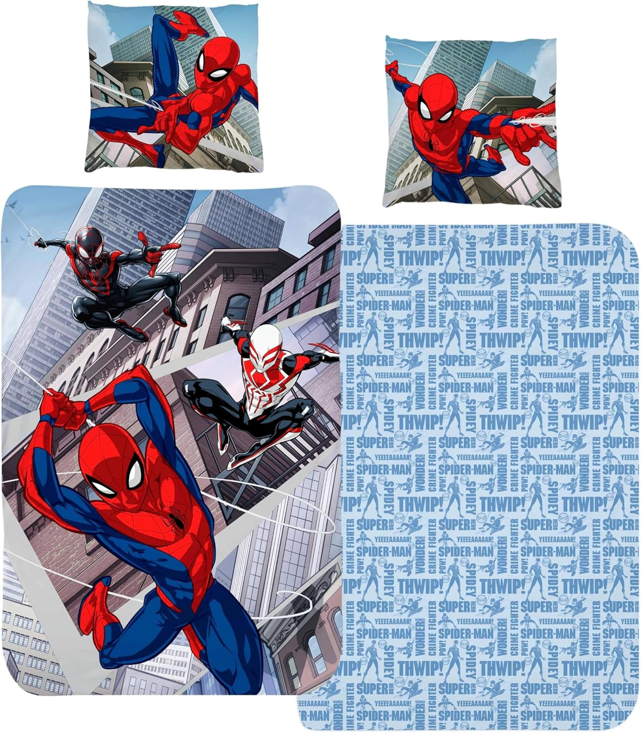 Lenjerie de pat pentru copii, diverse personaje animate, 100% bumbac Lenjerie de pat - copii Naty Shop Spiderman