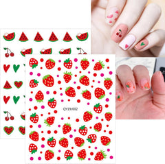 JMEOWIO Süße Nagelsticker Für Kinder 14 Blatt Nail Art Sticker Selbstklebend Nagelaufkleber Regenbogen Blumen Frucht Dekoration Nageldesign Zubehör