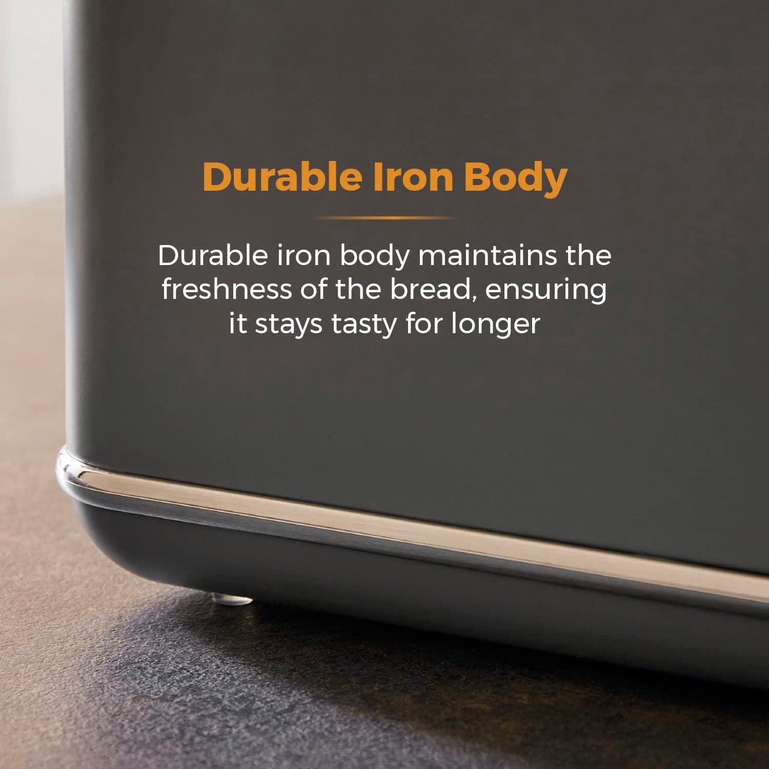 Tower T826175GRY Coș pentru pâine Renaissance, capacitate 16 l, capac simplu, gri Cutii depozitare alimente Naty Shop