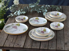 Creatable, 24222, Serie Uno in Vino Veritas, 12-Teiliges Geschirrset Für 4 Personen, Teller Set Aus Steinzeug, Spülmaschinen- Und Mikrowellengeeignet, Made in Portugal Seturi vesela masa Naty Shop