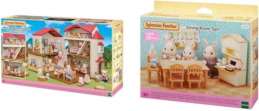 5716 Casă de oraș cu mansardă - Casă de păpuși & - 5340 - Sufragerie tip casă de țară NOUĂ, din plastic, mică, multicoloră