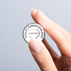 Bază de ojă UV Semilac Pure&Clean 7 ml – Bază hibridă autonivelantă pentru unghii sensibile