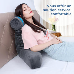 Pernă ergonomică pentru citit INFANZIA cu cotiere, suport pentru spate din spumă cu memorie, gri, M