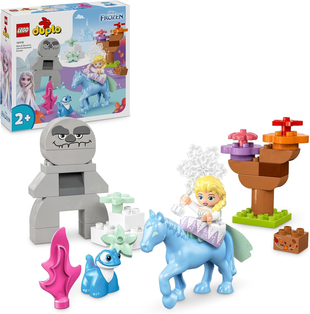 LEGO DUPLO | Disney ELSA și Bruni în pădurea fermecată, jucărie Ice Queen cu 4 figuri pentru copii de 2 ani, cadou preșcolar pentru fete și băieți 2+ ani, bazat pe Frozen 2 10418 Seturi de constructie Besuche den LEGO-Store Titlu implicit
