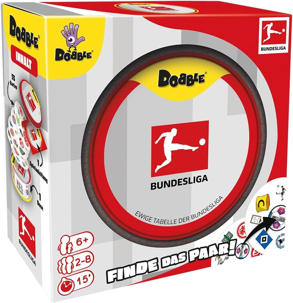 Dobble Bundesliga, joc de familie, joc de cărți, 2-8 jucători, vârste 6+, 15 minute, germană
