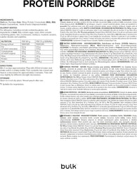 Fulgi de ovăz proteici completi, vrac, fulgi de ovăz cu conținut ridicat de proteine, zer, conținut ridicat de fibre, terci proteic, fără aromă, 1 kg