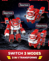 Super Wings Robot Toys - Jett Transformers Toy Cars Toy Trucks Avec Mini Jet Avion Jouets Pour Enfants 3 4 5 Ans, Red Action figures Naty Shop