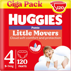 Pantaloni Huggies Little Movers Disney, mărimea 4, 120 bucăți (4x30), cutie lunară