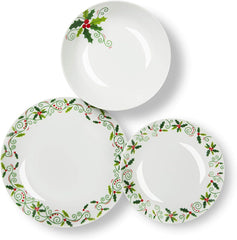 Excelsa SERV.TAV.18 PZ CHRISTMAS HOLLY Weiß