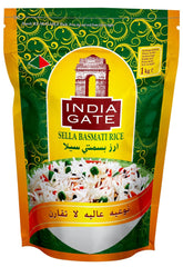 INDIA GATE Orez Sella Basmati, prefiert (din India, bob lung fin), aromat, pachet vrac - 1 pachet (1 x 1 kg)