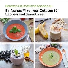 Braun Stabmixer MQ 5200WH - Multiquick 5 Vario Pürierstab Mit Edelstahl Mixfuß, 1000 Watt, Inkl. 600 Ml Mix- & Messbecher, Weiß/Grau Bucatarie Naty Shop