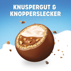 Knoppers Goodies Crunchy Minis – 1 x 180g – bile crocante de napolitană umplute cu bucăți de alune, lapte și cremă de nuga, acoperite cu ciocolată