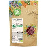 Fasole roșie Wholefood Earth Organic 1kg Crudă | Vegană | Fără OMG | Roșu închis | Bogat în fibre | Bogat în proteine | Certificat organic