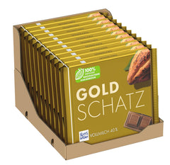 Ritter Sport - Gold Treasure - 11 x 250g, Ciocolată cu lapte fină cu bucăți de caramel, Ciocolată clasică de împărțit cu prietenii, 11 batoane x 250g