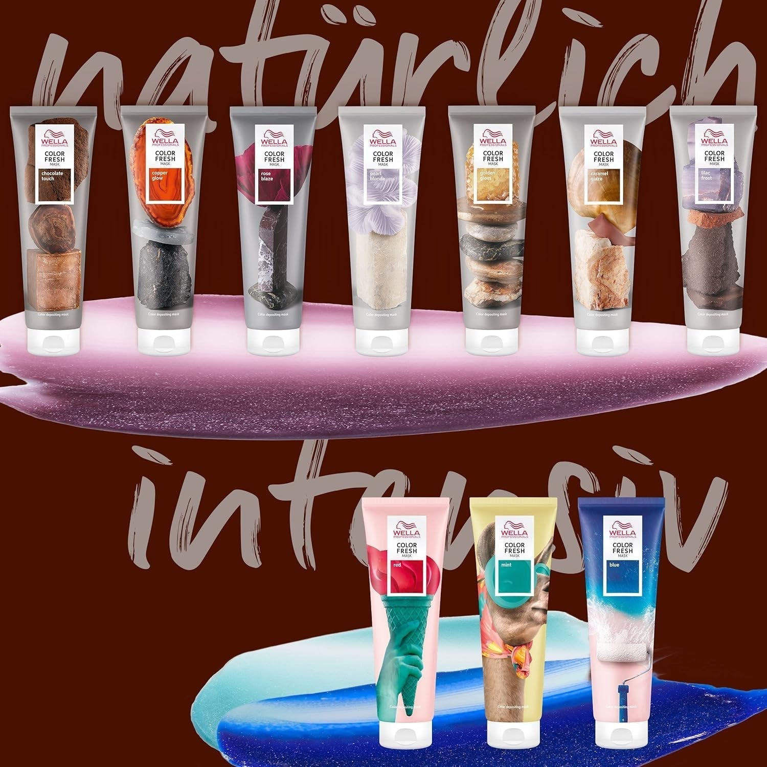 Wella Professionals Color Fresh Mask Cool Espresso - tratament pentru revitalizarea și schimbarea culorii părului - nuanță hrănitoare cu ulei de avocado - pentru păr negru și negru - 150 ml Masca de par Naty Shop