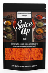 Colorant alimentar portocaliu Spice up 50G – Colorant alimentar portocaliu 50G – Pudră de culoare strălucitoare pentru idei de bucătărie și copt – Pentru deserturi, băuturi, curry și decorațiuni creative – Vegan și fără aditivi artificiali