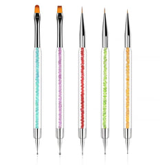 5 Stück Nagel Pinsel, Pinsel Für Gelnägel, Nageldesign Pinsel, Nail Art Dotting Tools, Für Herstellen Von Nagellack, Punktieren, Feinmalerei, DIY