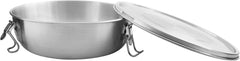 Tatonka Food Bowl - Recipient / bol pentru alimente din oțel inoxidabil - Cu capac, cleme de fixare și scalare a volumului - 0,5L / 0,75L / 1L volum Cutii depozitare alimente Naty Shop 1,0 litru