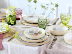 Creatable, 24222, Serie Uno in Vino Veritas, 12-Teiliges Geschirrset Für 4 Personen, Teller Set Aus Steinzeug, Spülmaschinen- Und Mikrowellengeeignet, Made in Portugal Seturi vesela masa Naty Shop