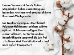Traumnacht Comfy Cotton Mono plapumă pentru toate anotimpurile, Plapumă de tranziție ideală cu capac din amestec de bumbac, 135 X 200 cm, lavabilă, certificată Oeko-Tex, produsă în conformitate cu standardul de calitate german Plapumi si pilote Naty Shop