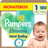 Scutece Pampers Harmony mărimea 1, 180 scutece, 2kg-5kg, protecție delicată a pielii cu protecție 100% Pampers