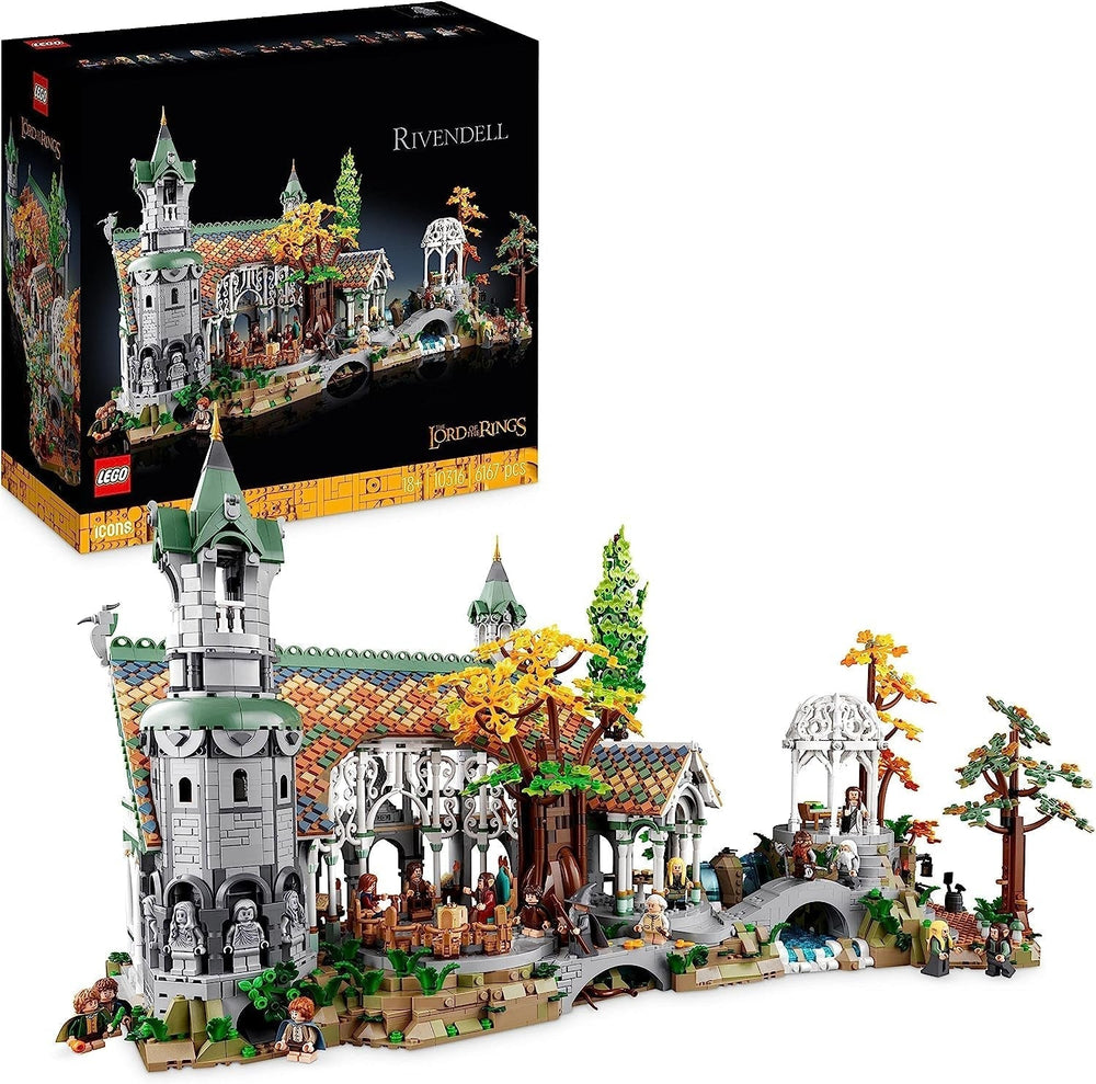 LEGO Icons The Lord Of The Rings: Rivendell - Set de colectare și afișare pentru adulți cu 15 minifigurine unice, inclusiv Gandalf, Legolas, Aragorn și Frodo, exclusiv pe Amazon - 10316 Seturi de constructie Besuche den LEGO-Store Singur