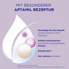 Aptamil HA 1 – Anfangsmilch von Geburt an, Mit DHA, Nur Laktose, Ohne Palmöl, Babynahrung, Milchpulver, 1x 800 g (Packung mit 4)
