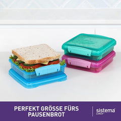 Sistema lunch box sandwich box | 450 ml | cutie de prânz stivuibilă și etanșă cu capac | pentru copii și adulți | fără BPA | culori mixte | 3 bucăți Cutii depozitare alimente Naty Shop